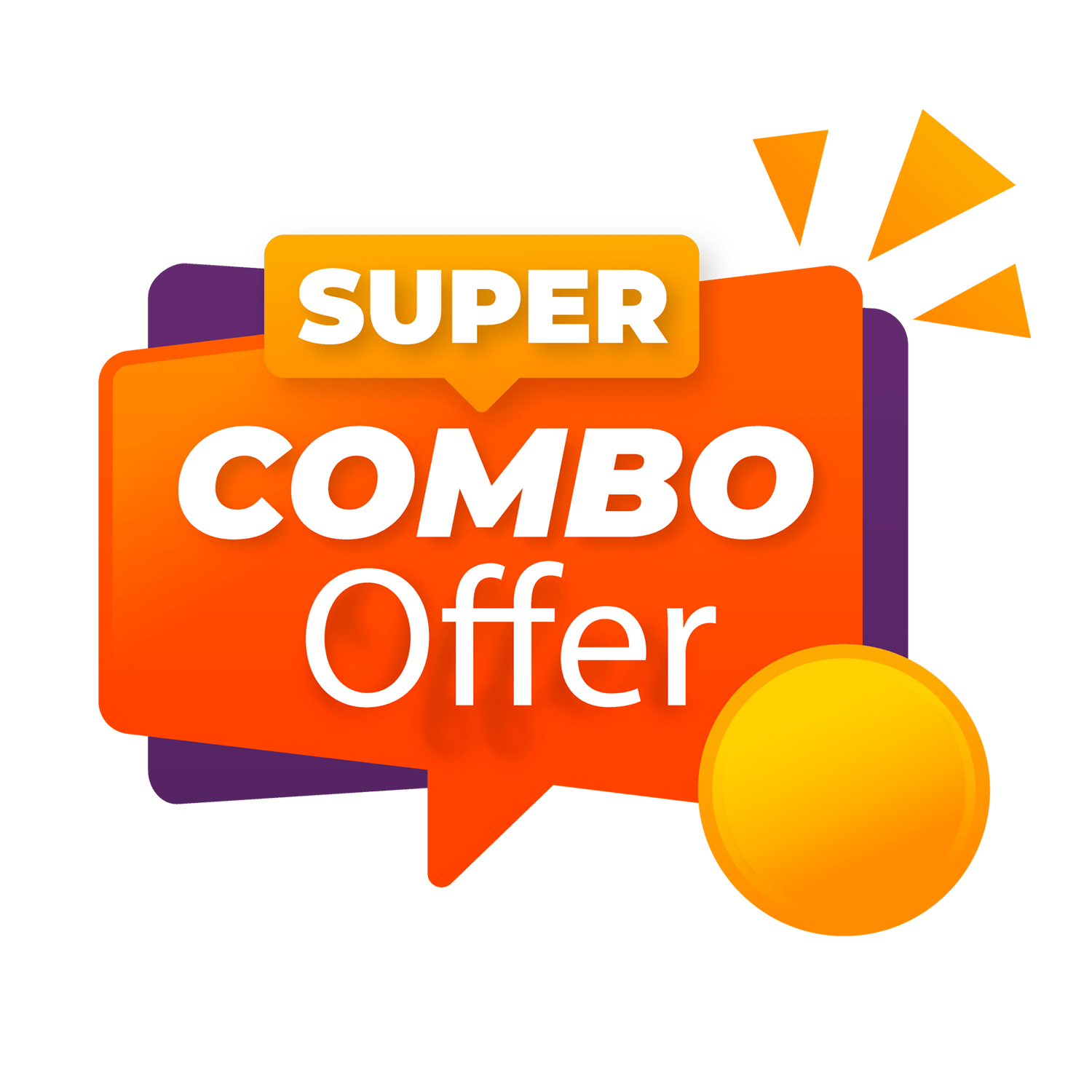 Combo offer banner design. Combo offer sign, emblem, label, badge,sticker.  Big discount light banner design element colorful modern design trend. Flat  Vector. 19902073 Vector Art at Vecteezy